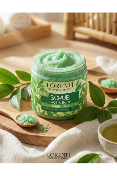 LORENTİ مقشر للوجه والجسم بخلاصة الشاي الأخضر
