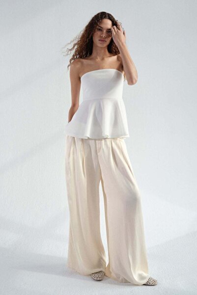 H&M Wide satin trousers