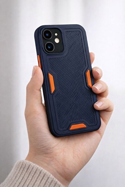 Lionix iPhone 12 Mini Uyumlu Hybrid Kılıf Lacivert