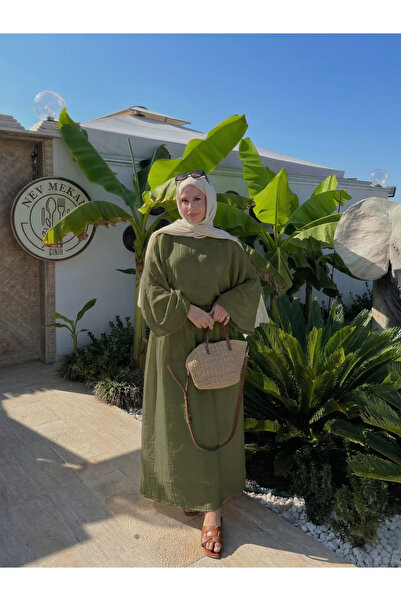 Moda Lippa Χακί Σετ με Φούστα από Μουσελίνα