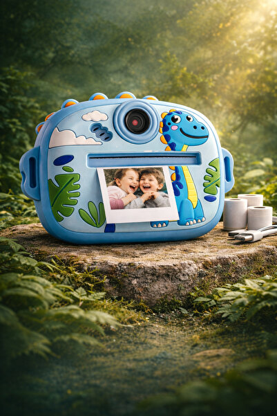 Yellowtech Çocuk Anında Baskılı Mini Fotoğraf Makinesi Sevimli Tasarımlı Çift...