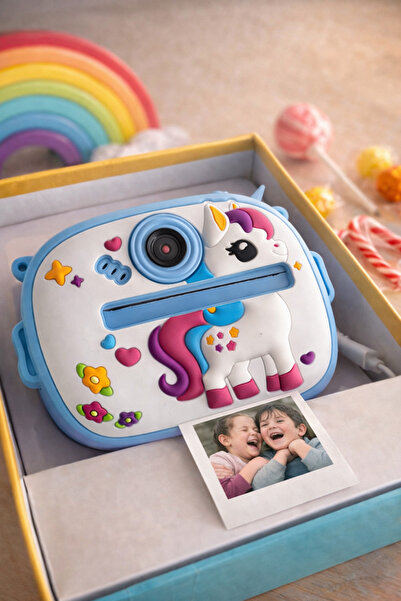 Yellowtech Çocuk Anında Baskılı Mini Fotoğraf Makinesi Sevimli Tasarımlı Çift...