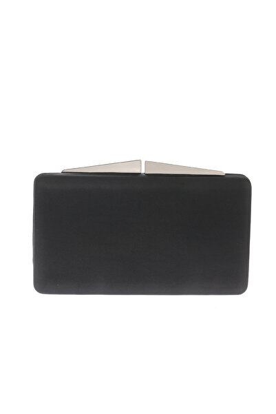 Meli Melo Paris Clutch negru elegant cu design minimalist si inchidere metalica