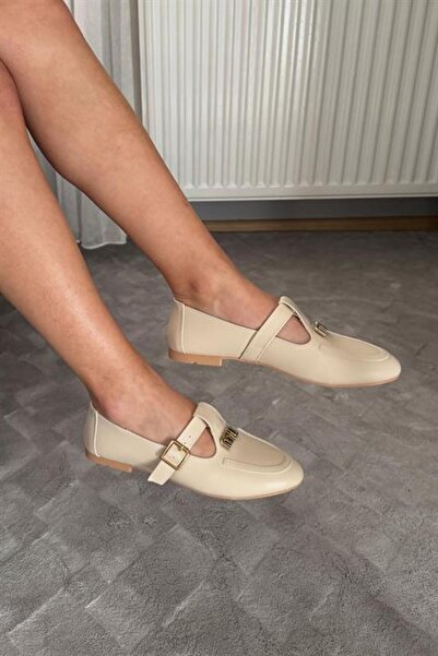 Difolia Γυναικείες μπαλαρίνες Miyo Beige Skin με στρογγυλή μύτη για καθημεριν...