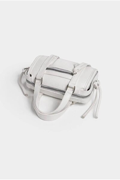 DEZ STORE Mini Cylinder Form Multi-Compartment Hand and Shoulder Bag