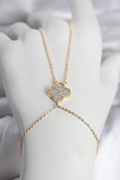 My Reality Fashion Brass Gold Color Clover Model Women's Şahmeran