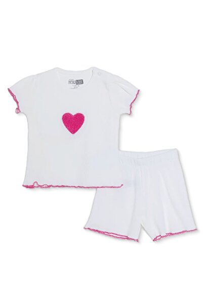 ebebek Hello Baby HelloBaby Kız Bebek Tişört-Şort Çıtçıtlı Bisiklet Yaka Shor...
