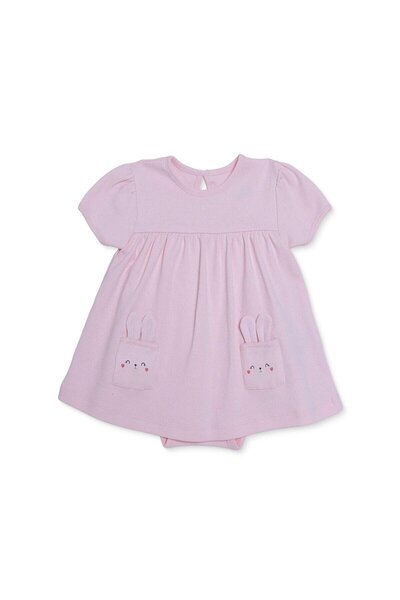 HelloBaby Baby Girl Dress Body Animal Printed Snap Fastener Crew Neck Short Sleeve