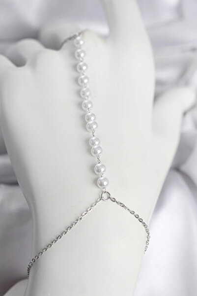 My Reality Fashion 316L Steel Silver Color Row of Pearls Model Women's Shahmeran