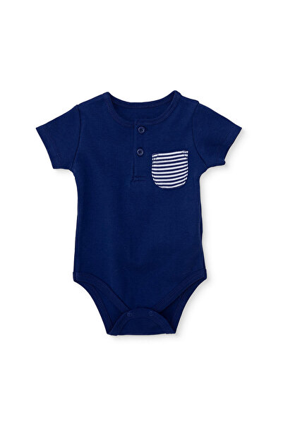 ebebek Hello Baby HelloBaby Erkek Bebek Body Çizgili Çıtçıtlı Modelli Yaka Kı...