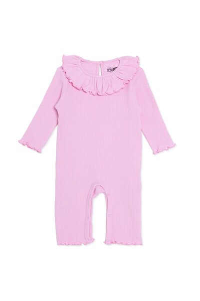 ebebek Hello Baby HelloBaby Kız Bebek Tulum Çıtçıtlı Bisiklet Yaka Uzun Kol P...