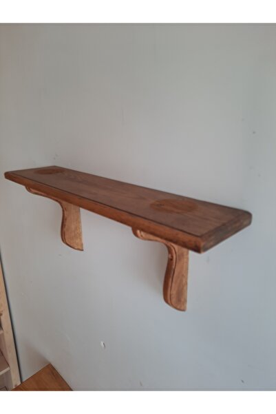 handwood Ahşap Duvar Rafı 100cm x13cmÖzel Ceviz Rengi Çam Ağacından Duvar Rafı