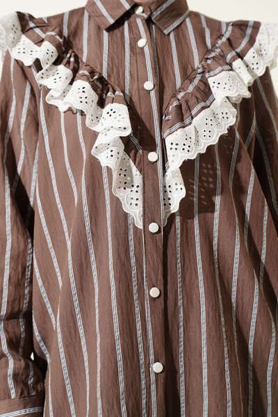 Lavanta Tekstil Τουνίκ με δετές λεπτομέρειες και ρίγες