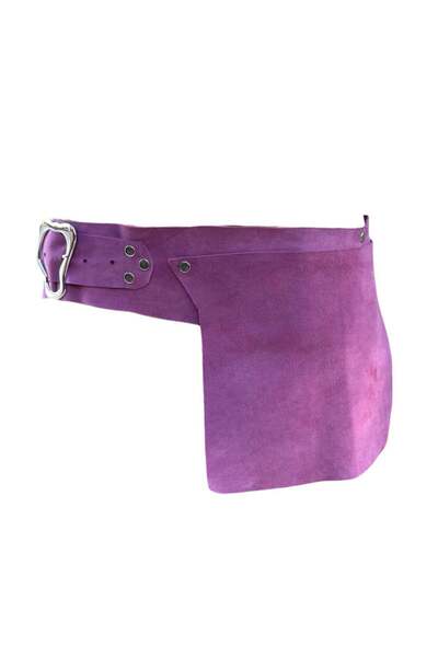 Yılday Gür Butik Nova Handmade Lilac Nubuck Asymmetric Belt