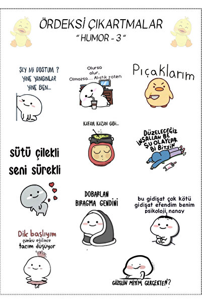 Portakal Sulu Ördek Mizahi - 3 Çıkartma / Sticker