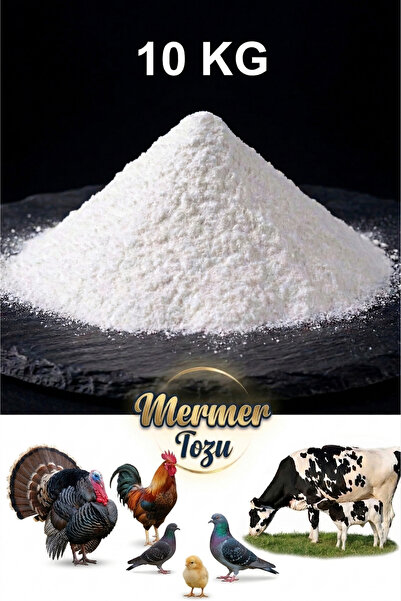 decoronay Mermer Tozu (Kalsit) Beyaz İnce Öğütülmüş Kalsiyum Karbonat Hayvan ...