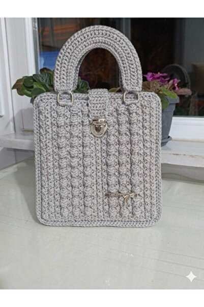 Bedalizza Handmade Macrame Women's Handbag, Knitted Texture, Stylish Design, ...
