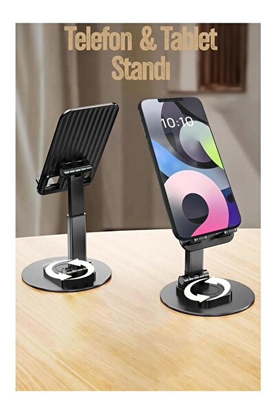 su Tech Yüksek Kalite Metal Masaüstü Telefon Tablet Tutucu Kaymaz 360 Döner C...
