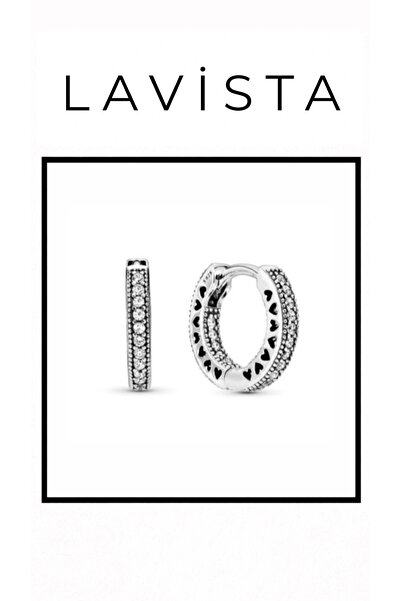 Lavista Silver Tek Halka Taşlı Gümüş Küpe