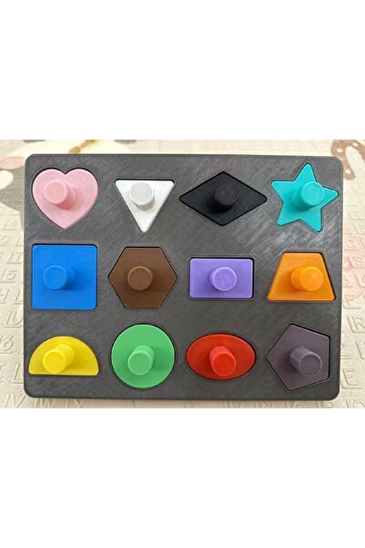 Belle Vie Montessori Renk ve Şekil Eşleştirme Oyuncağı | Eğitici Ahşap/3D Puz...
