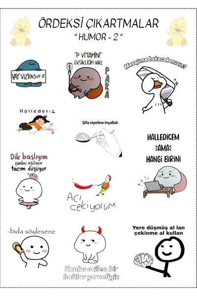Portakal Sulu Ördek Mizahi - 2 Çıkartma / Sticker