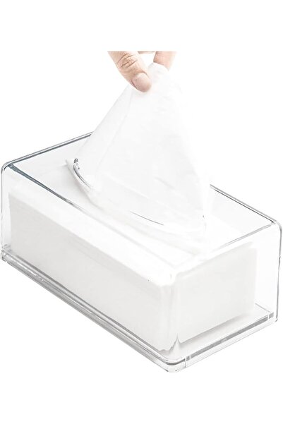 Arabest Acrylic Tissue Box Holder,Clear Facial Tissue Dispenser,Plastic Napki...