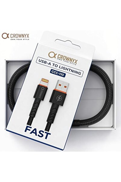 CROWNYX CCC120 USB-C to Lightning Braided Cord Cable 1M – 27W Fast Charging