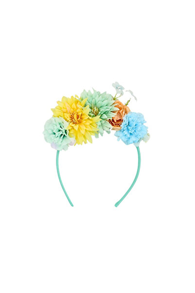 Gift Design Στεφάνι μαλλιών με φλοράλ σχέδιο, τιρκουάζ χρώμα