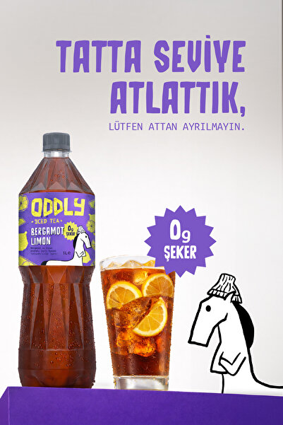 ODDLY Bergamot & Limon Ice Tea - 0gr şeker ve kalorisiz 12x1 litre Soğuk Çay