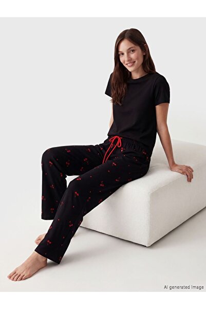 LC Waikiki Γυναικείο παντελόνι πιτζάμας με στάμπα κεράσια LCW DREAM