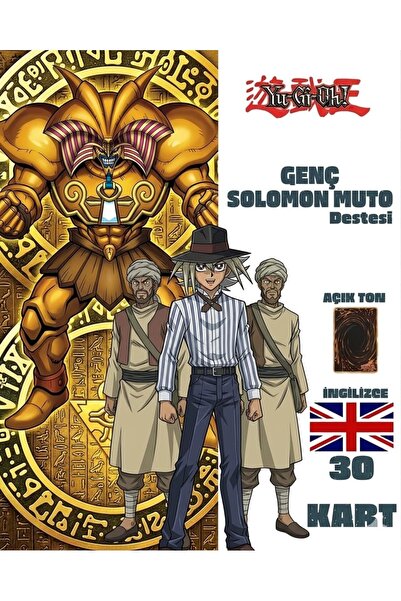 Cakmak Oyun Dukkani İngilizce Genç Solomon Muto Destesi 30 Yugioh Kartı Yu-Gi...
