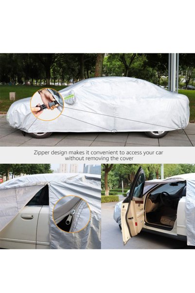 EHOME Universal Car Cover Waterproof Rain Snow Heat Reflective Strips (for Length(4.57-4.67)*1.85*1.75m)