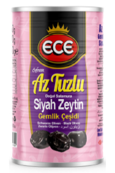 Ece GEMLİK AZ TUZLU SÜPER SİYAH ZEYTİN