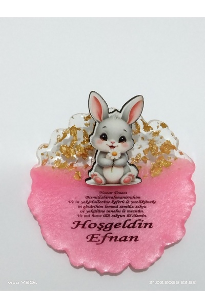 20 Adet Tavşan figürlü doğum günü, yeni doğan, bebek mevlütü, 6 ay kınası, diş hediyelik