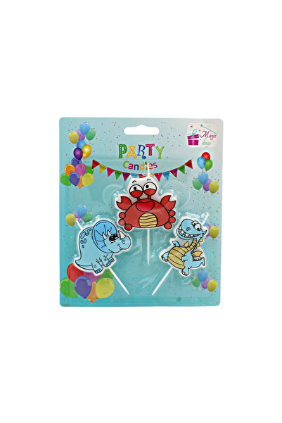 Magic Days Set de 3 lumânări de petrecere, model dinozaur