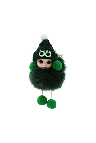 Gift Design Breloc pufos verde închis, model bebeluș
