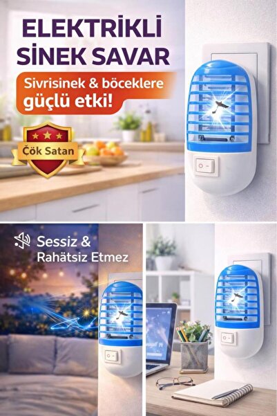 Genel Markalar Elektrikli Sinek Savar - Uv Işıklı Priz Tipi Sessiz Böcek Öldü...