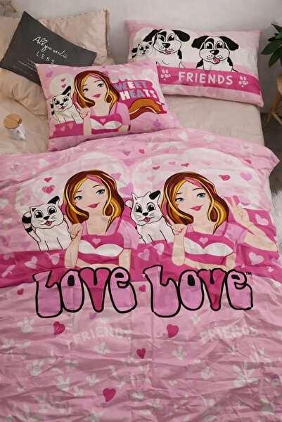 İQON Σετ Παπλωματοθήκη με Απλό Σεντόνι Μονό Λευκό Friends