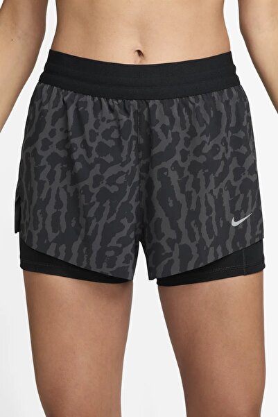 Nike Γυναικείο σορτς τρεξίματος Swift Dri Fit μεσαίου ύψους μέσης, 2-σε-1, με...