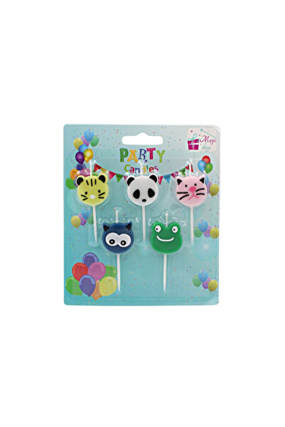 Magic Days Σετ 5 κεριών πάρτι με ζωάκια, χαρούμενα