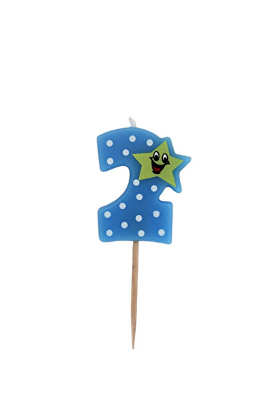 Gift Design Lumânare aniversară albastră numărul 2