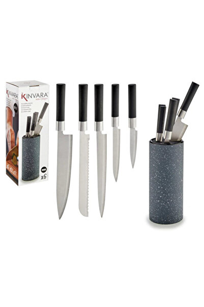 kinvara Σετ 5 μαχαιριών από ανοξείδωτο ατσάλι με βάση Tacoma, μοντέρνα γκρι β...