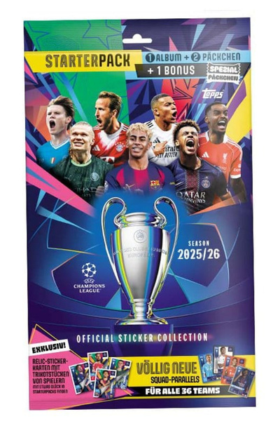 Topps UEFA Champions League 2025/26 Starter Pack Album + Stickere