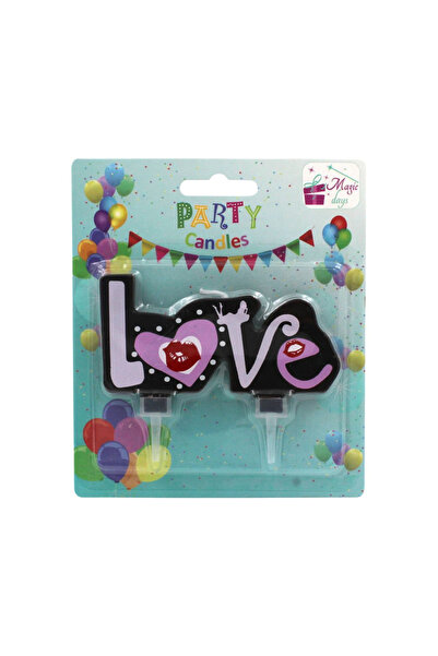 Magic Days Μωβ κερί για τούρτα πάρτι ΑΓΑΠΗΣ