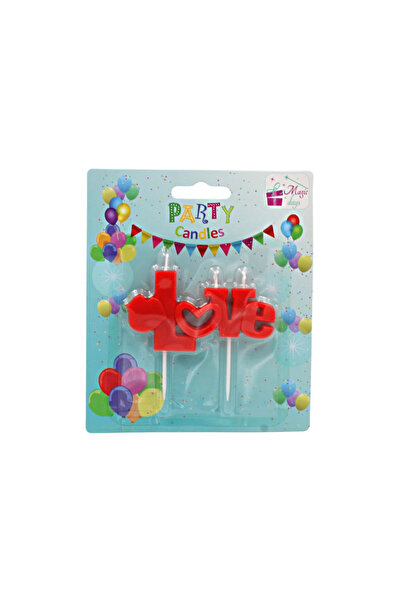 Magic Days Κερί πάρτι με κόκκινα γράμματα LOVE