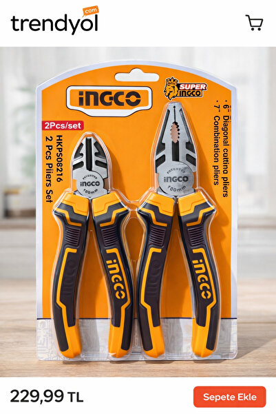 Ingco Επαγγελματικό Σετ Πενσών 2 Τεμαχίων – Πένσα Γενικής Χρήσης 7” + Πένσα Κ...