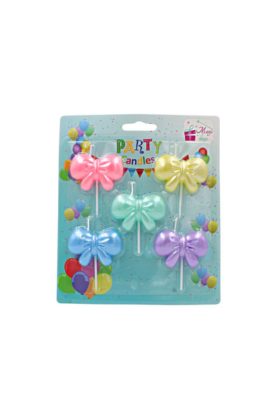 Magic Days Set de 5 lumânări de petrecere cu panglici