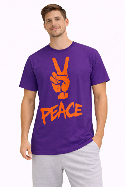 VODEXA Unisex majica prekomernog veličine PEACE sa printom, 100% pamuk, udobn...