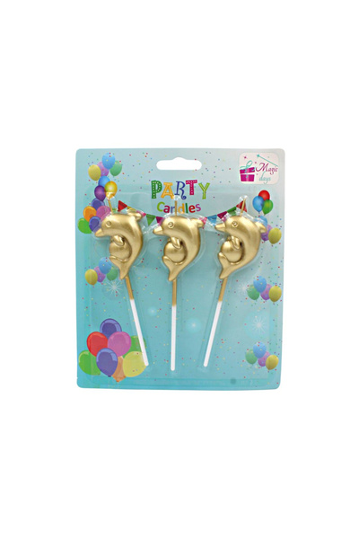 Magic Days Σετ 3 κεριών πάρτι σε σχήμα δελφινιού