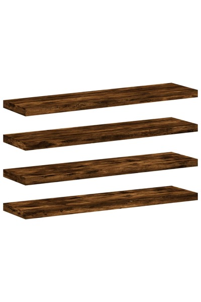 vidaxl Rafturi perete 4 buc. stejar fumuriu 40x10x1,5 cm lemn compozit
